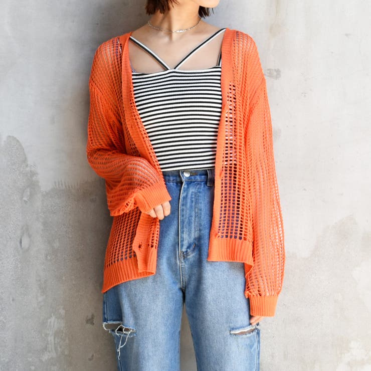 yoke オレンジ メッシュ編み カーディガン 楽天市場】yoke ヨーク MESHED KNIT CARDIGAN メッシュ ニット