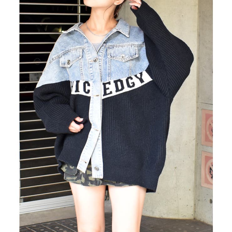 デニム×ニットビッグジャケット[品番：TRNW0002015]｜FUN（ファン）の