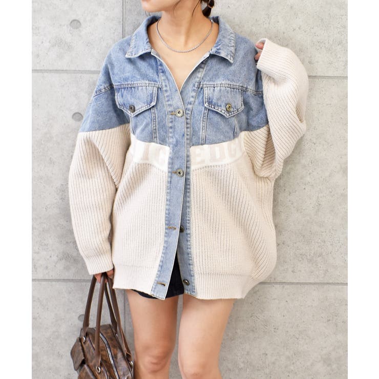 デニム×ニットビッグジャケット[品番：TRNW0002015]｜FUN（ファン）の