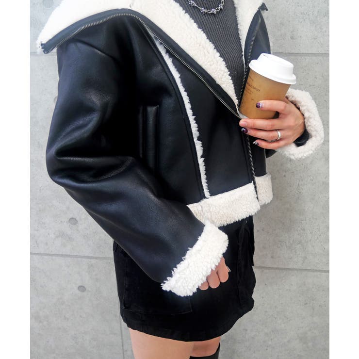 フェイクレザームートンジャケット | FUN | 詳細画像4 