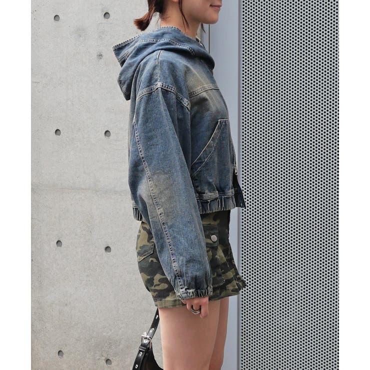 デニムフードブルゾン | FUN | 詳細画像2 