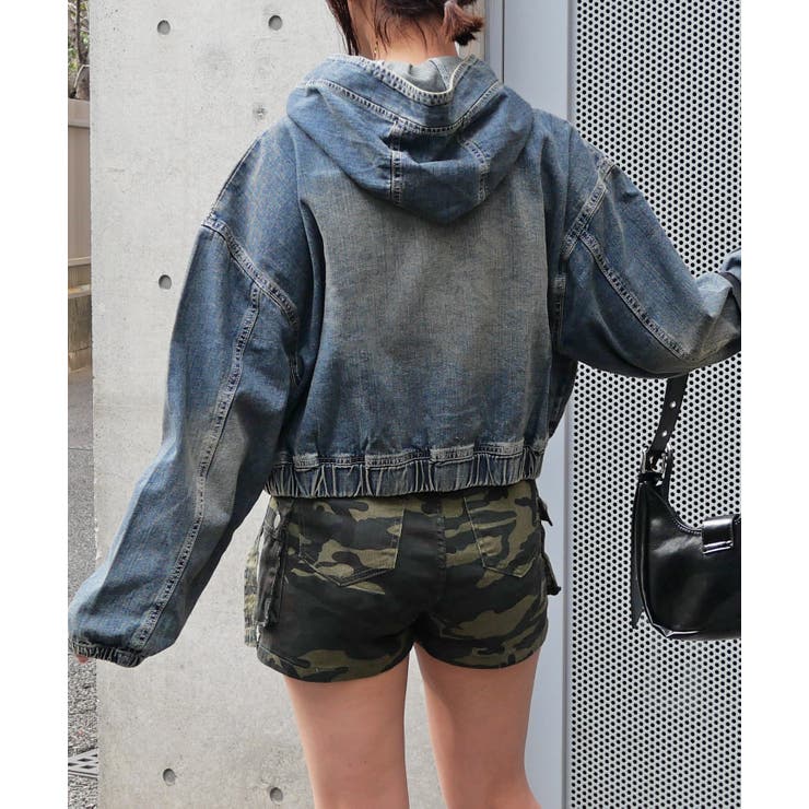 デニムフードブルゾン | FUN | 詳細画像3 