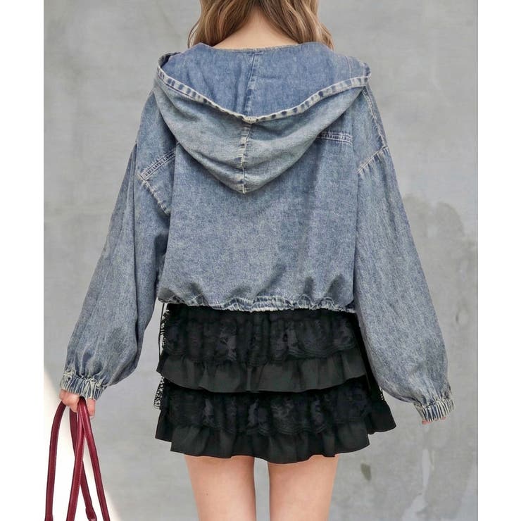 フードデニムブルゾン | FUN | 詳細画像3 