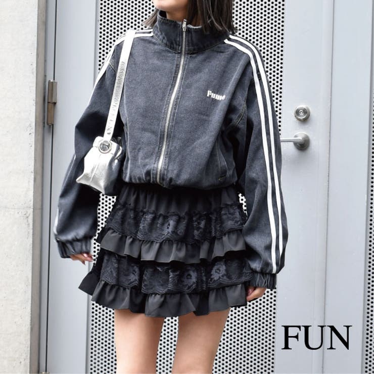 デニムラインブルゾン[品番：TRNW0001547]｜FUN（ファン）のレディース