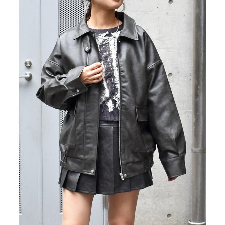 ファーツキフェイクレザージャケット[品番：TRNW0002045]｜FUN（ファン
