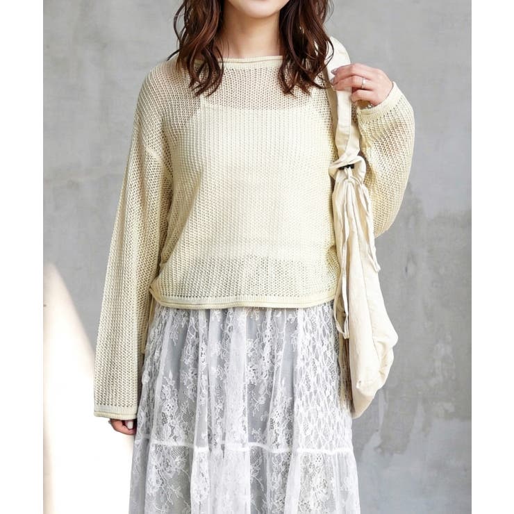 イエロー | ラメメッシュニット | FUN