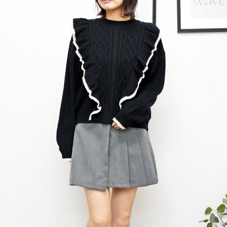 配色フリルニット[品番：TRNW0000767]｜FUN（ファン）のレディース