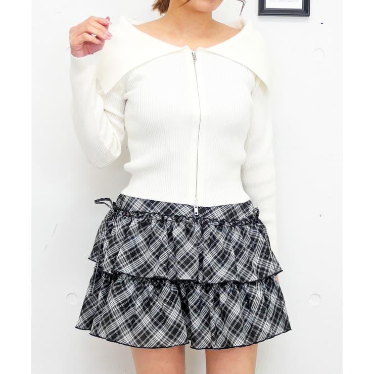 アイボリー | ジップホルターニット | FUN