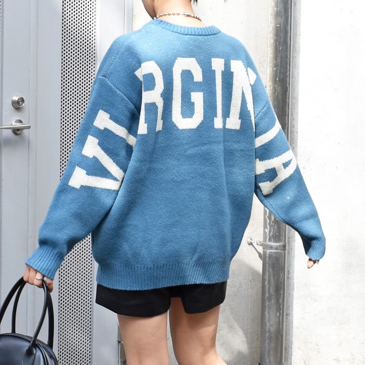 新品✨ プラージュ　テンドレ バック　ロゴ　ニット　サークルロゴ　コットン　紺 courreges(クレージュ) ロゴトートバッグ ネイビー｜【公式
