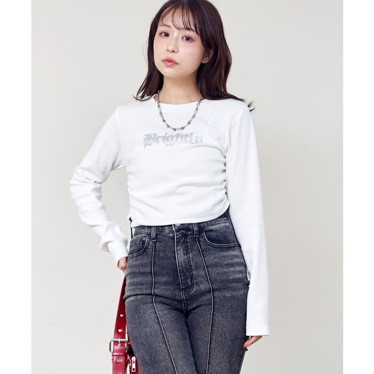 オフ | ストーンロゴリブカットソー | FUN