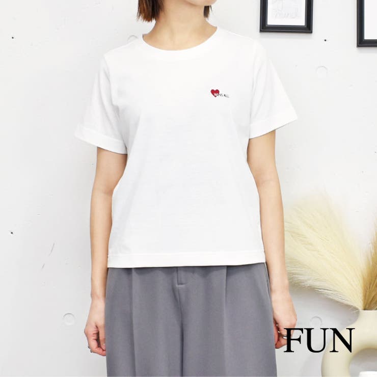 ハートワンポイントT[品番：TRNW0001568]｜FUN（ファン）の