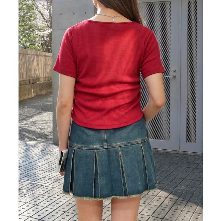 レースアップロゴカットソー | FUN | 詳細画像3 