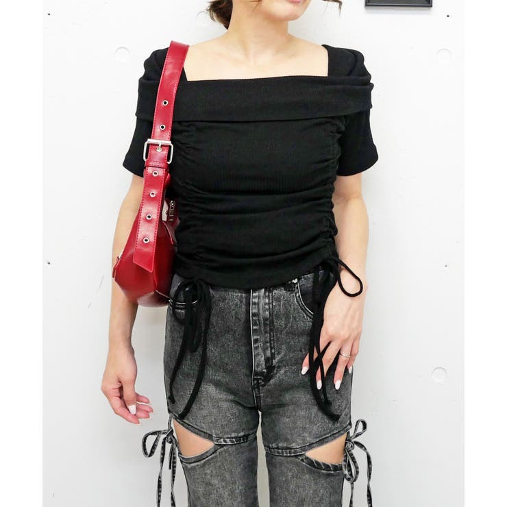 ブラック | Wドロストカットソー | FUN