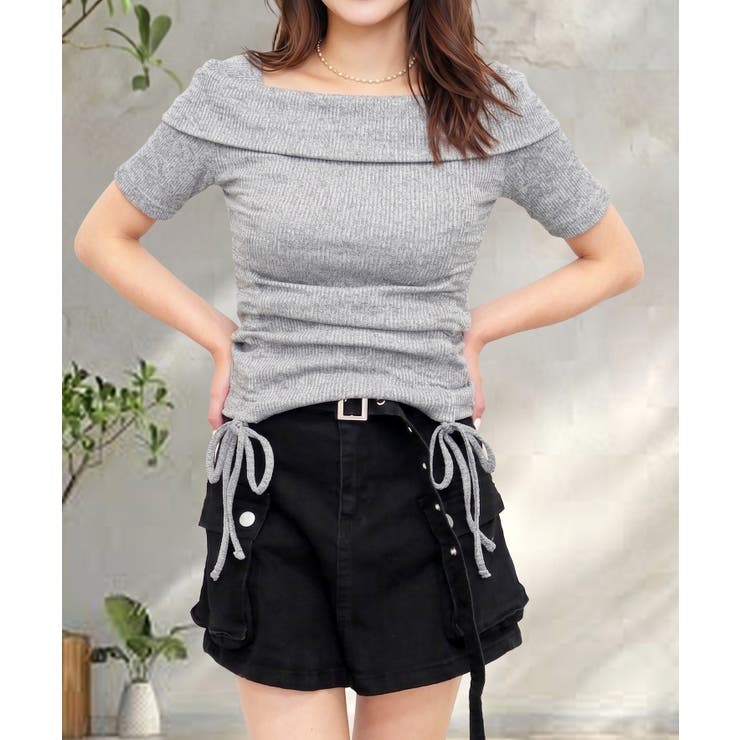 グレー | Wドロストカットソー | FUN