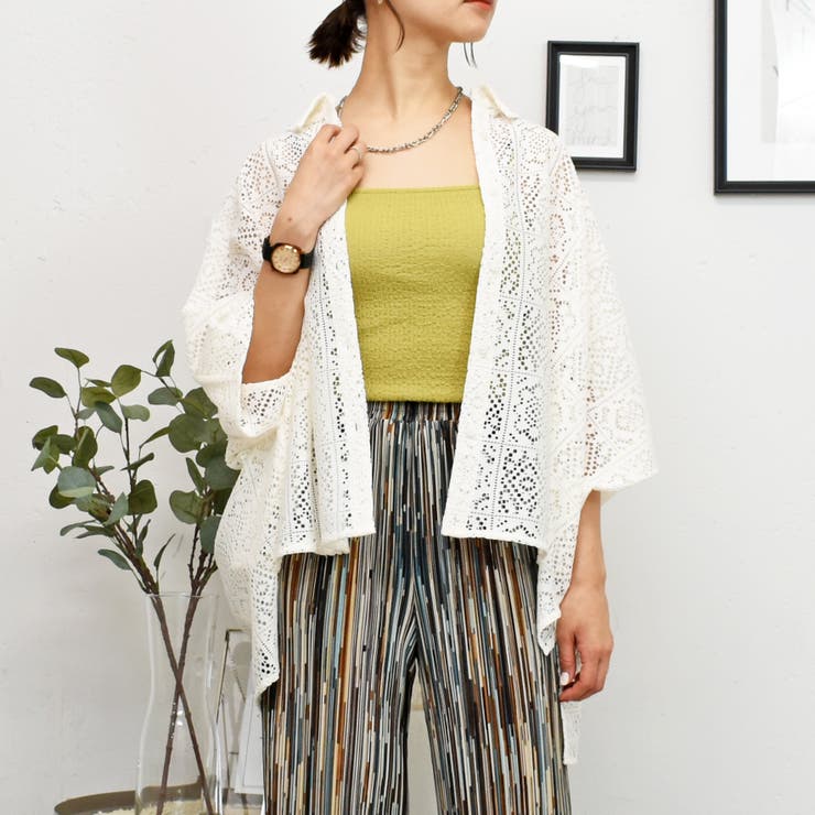 パネルレースポンチョシャツ[品番：TRNW0000490]｜FUN（ファン）の