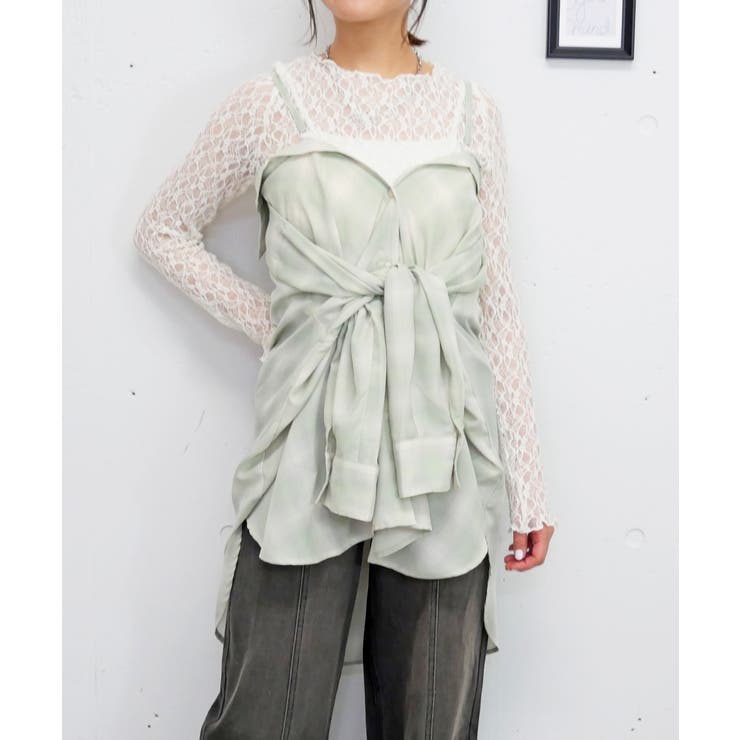 グリーン | チェック2WAYシャツ | FUN