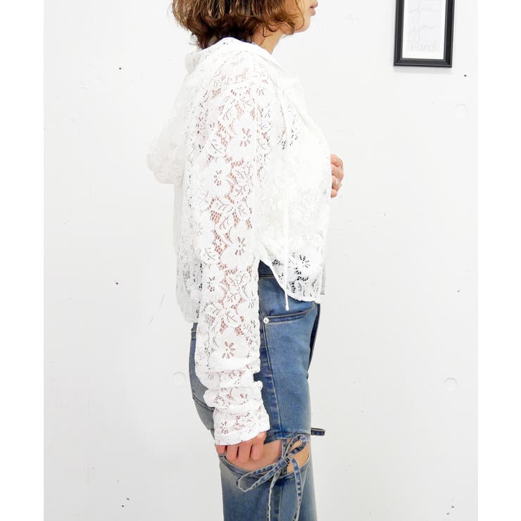 フードツキレースシャツ | FUN | 詳細画像2 