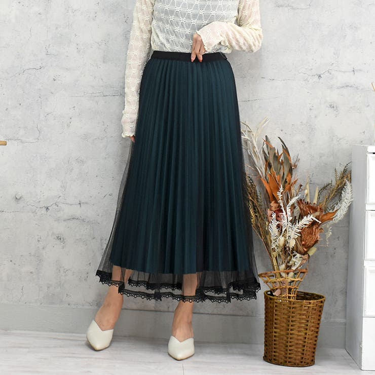 グリーン | プリーツリバーシブルスカート | FUN