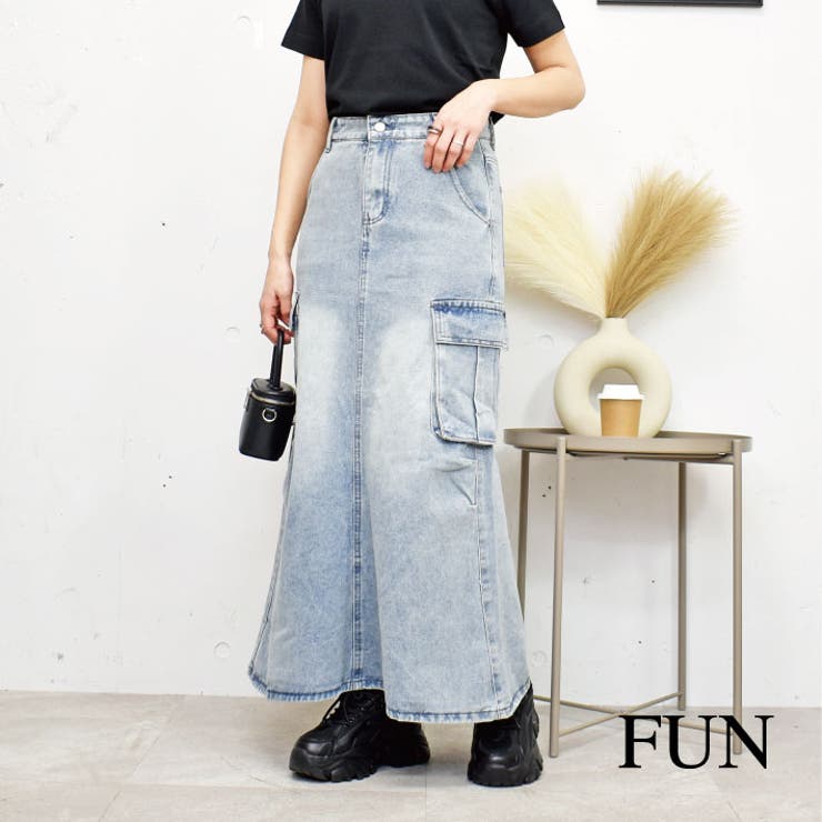 デニムカーゴスカート[品番：TRNW0001579]｜FUN（ファン）の