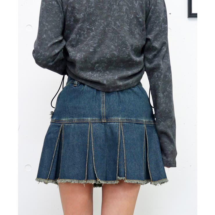 フリンジデニムミニスカート | FUN | 詳細画像2 