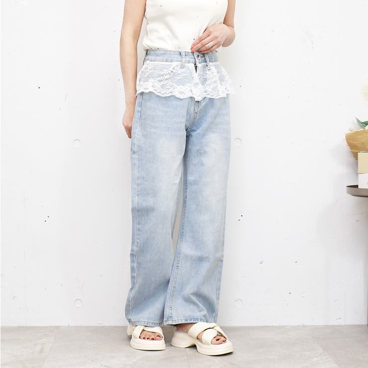 デニムフリルレースパンツ[品番：TRNW0001718]｜FUN（ファン）の