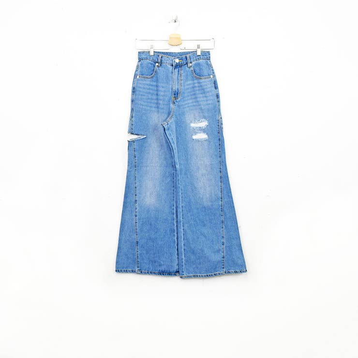 H.ESNTLS◆フレア ダメージ デニム パンツ 送料関税込 楽天市場】【送料無料】EsTole ダメージフレアデニムパンツ