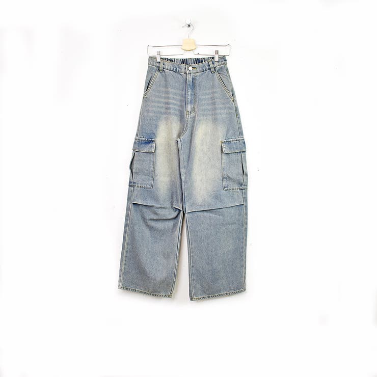たま3：SIGNATURE8 デニムカーゴパンツ labody パッチワークパターンデニムカーゴパンツ メンズ ストリート