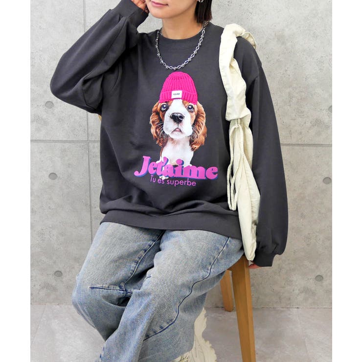 チャコールグレー | ドックニットボウプルオーバー | FUN