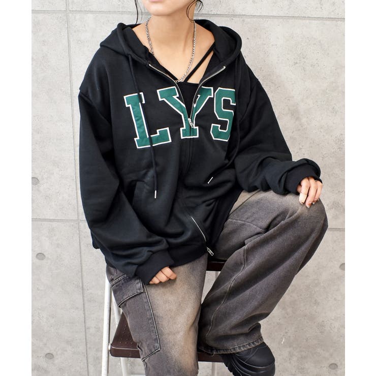 美品！ ☆ゴルフレディース ロゴフーディジップJK ゴルフウェア レディース アウター ブルゾン / ロゴ入りジップアップ