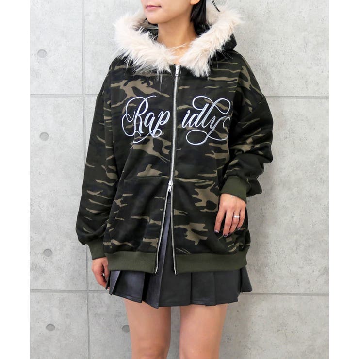 カモフラージュ | フードファーパーカー | FUN