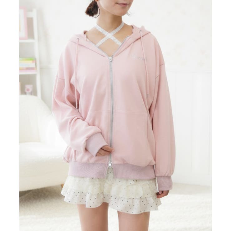 ラメストーンロゴパーカー | FUN | 詳細画像1 