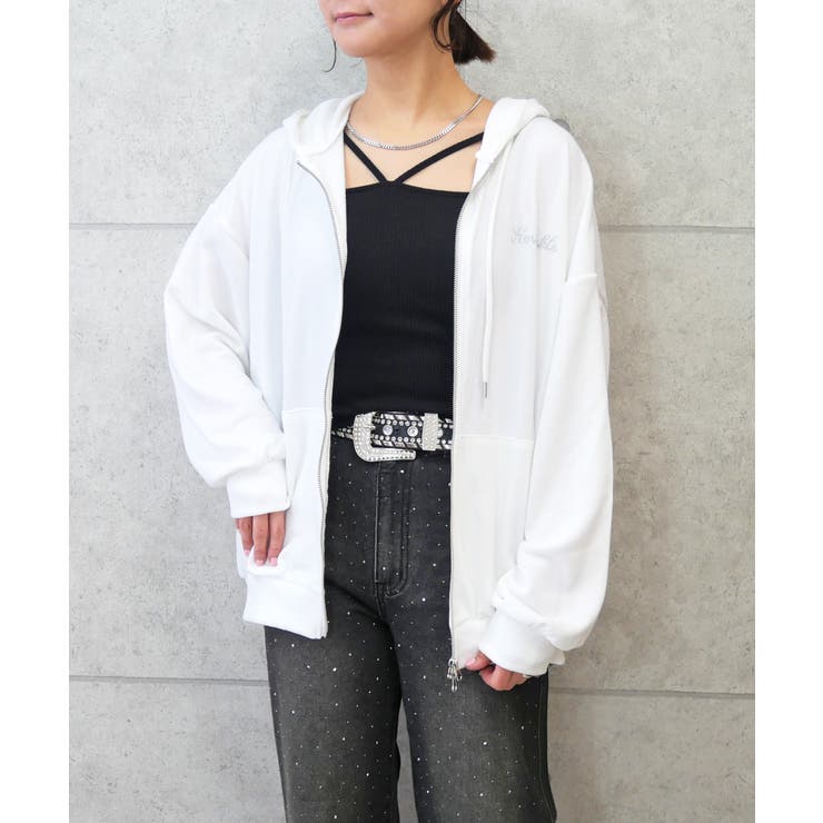 オフ | ラメストーンロゴパーカー | FUN