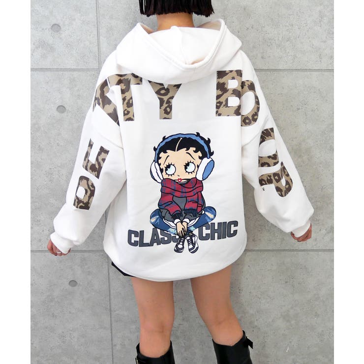 アイボリー | ヒョウロゴベティパーカー | FUN