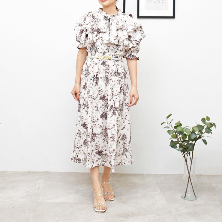 フラワーボウタイワンピース[品番：TRNW0000974]｜FUN（ファン）の  