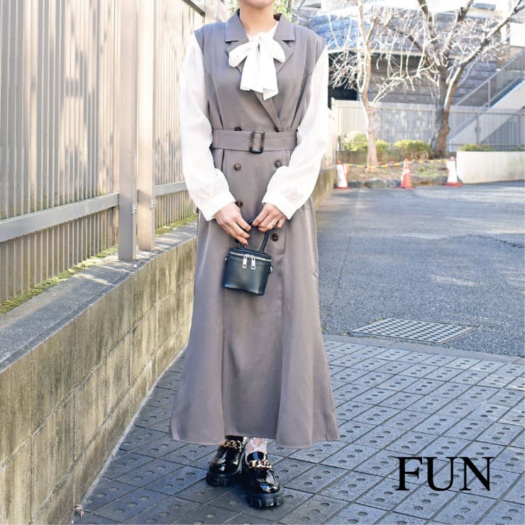 ノースリトレンチワンピース[品番：TRNW0001537]｜FUN（ファン