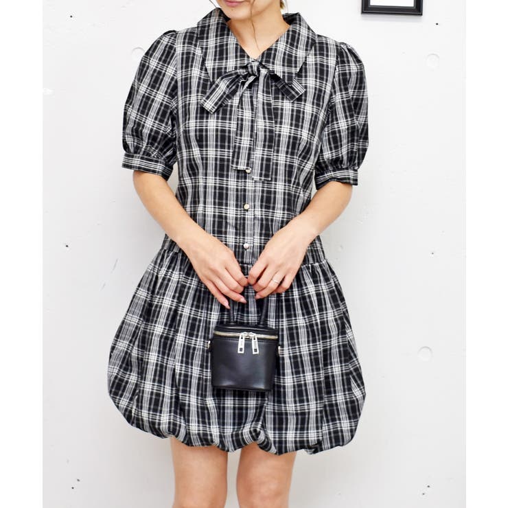 チェックバルーンワンピース[品番：TRNW0001863]｜FUN（ファン