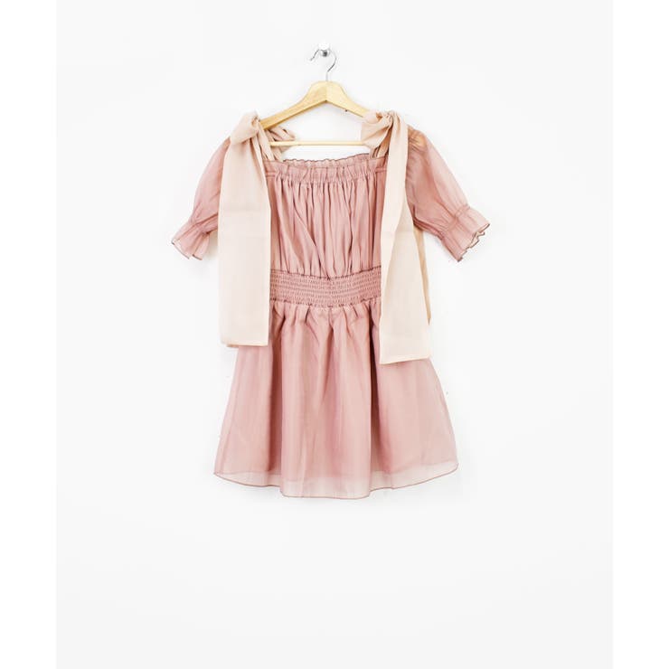 fupel ワンショルミニワンピース 即購入⭕ one-shoulder neck ribbon punch mini onepiece /ワンショル