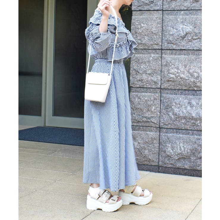 新品！ギャザーフリルオフショルワンピース エイミーイストワール EIMY ISTOIRE ギャザーフリルオフショル