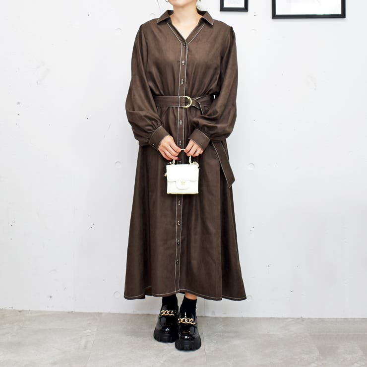 ベルトツキシャツワンピース[品番：TRNW0001382]｜FUN（ファン）の