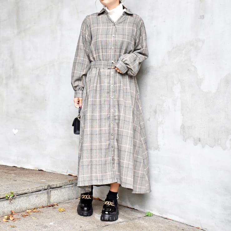 ヴィンテージ♪BURBERRY'S ♪千鳥孔子シャツワンピース ベルト