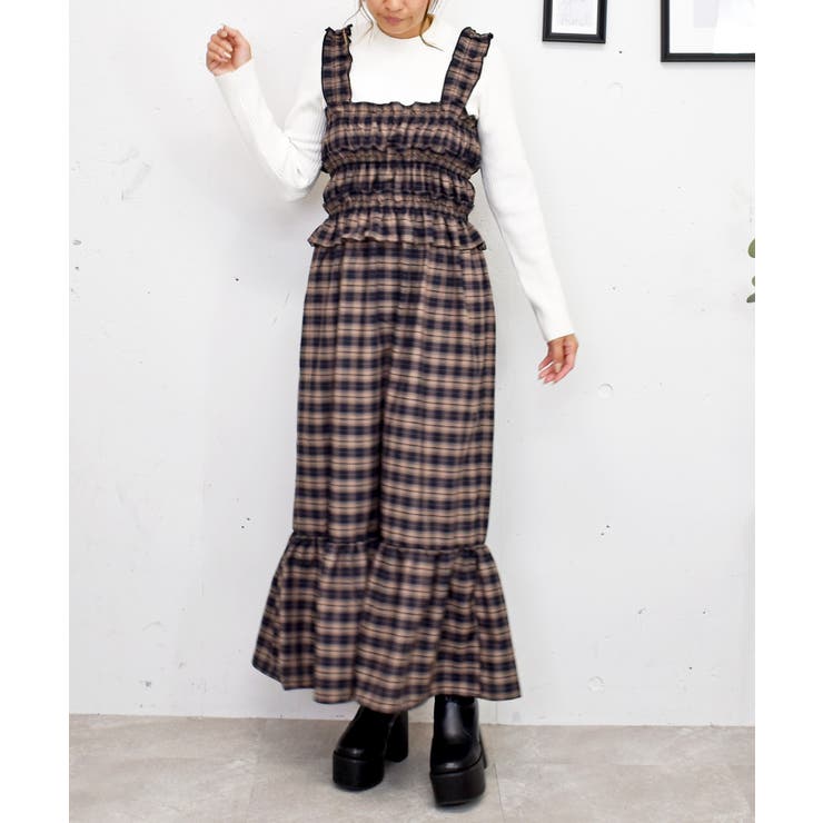 チェックシャーリングワンピース | FUN | 詳細画像1 