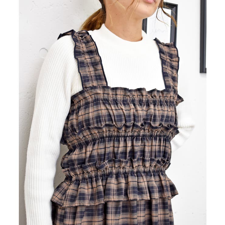 チェックシャーリングワンピース | FUN | 詳細画像4 