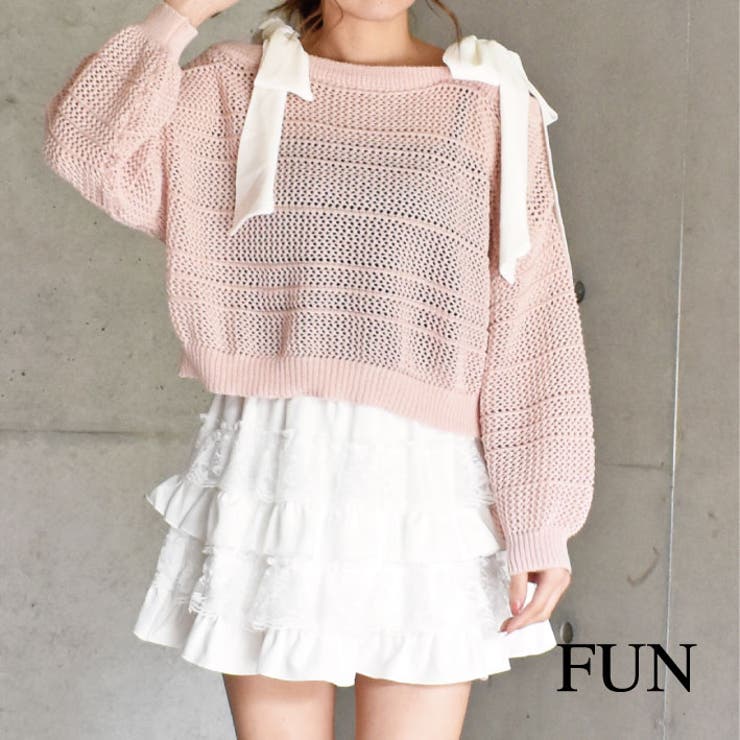 カタリボンメッシュニット[品番：TRNW0001691]｜FUN（ファン）の