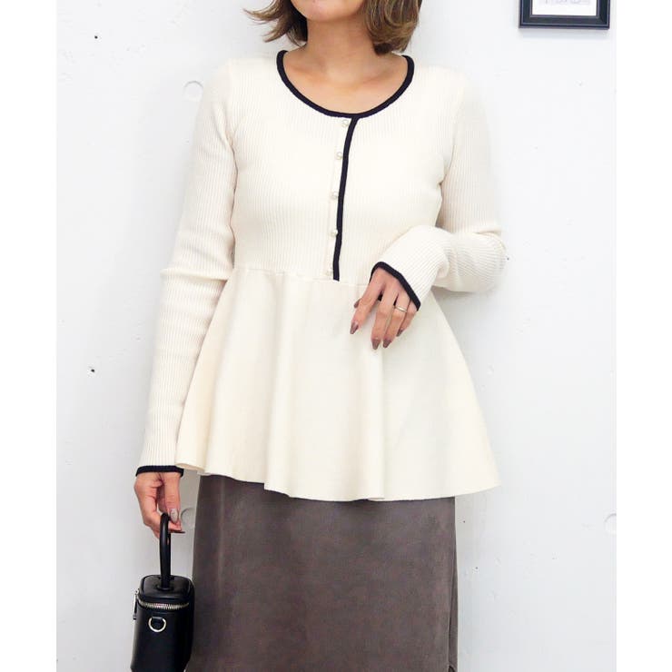 バイカラーペプラムニット | FUN | 詳細画像5 