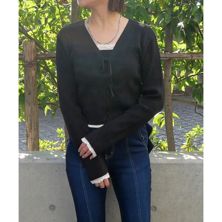 ブラック | レースキリカエニット | FUN