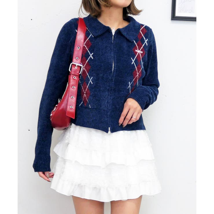 アーガイルジップニット | FUN | 詳細画像5 