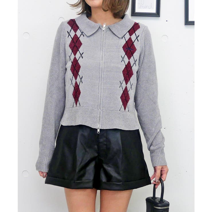 アーガイルジップニット | FUN | 詳細画像6 