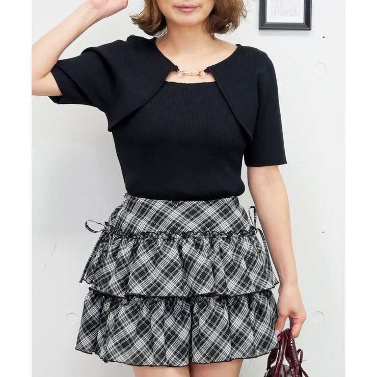 ブラック | ビットデコルテニット | FUN