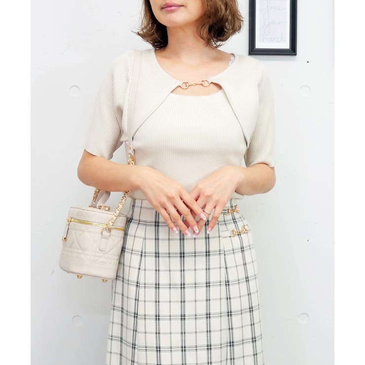 アイボリー | ビットデコルテニット | FUN