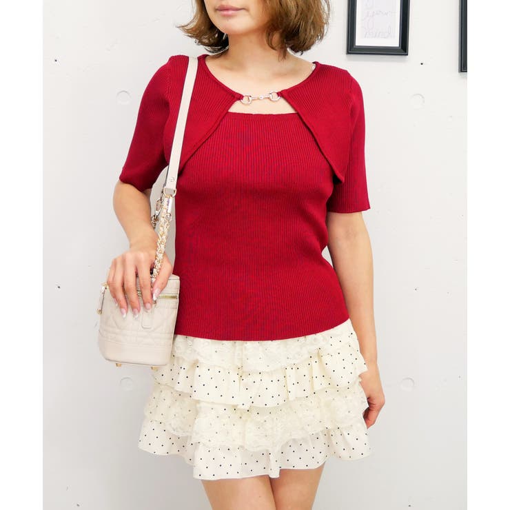 レッド | ビットデコルテニット | FUN